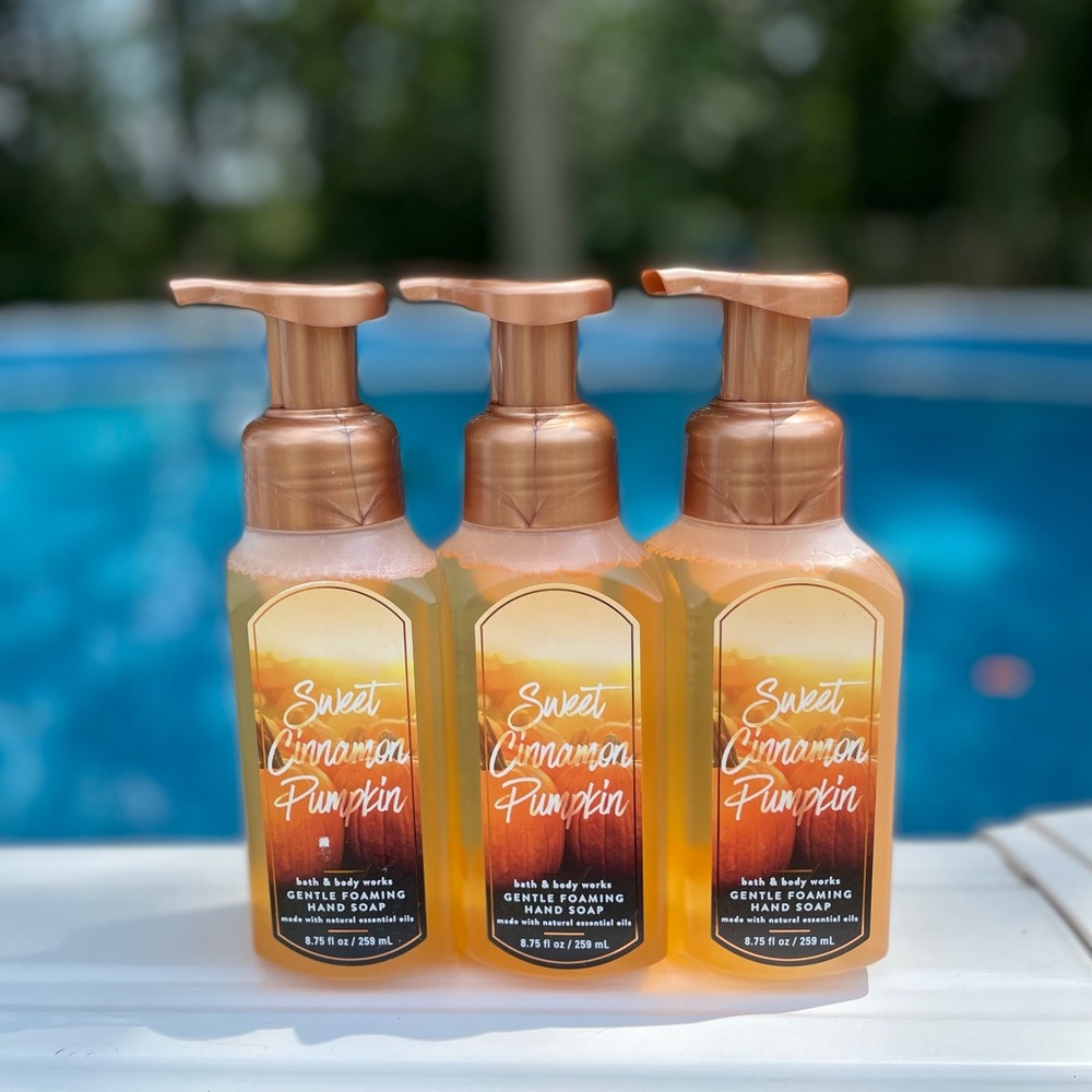 NWT BATH AND BODY WORKS SWEET CINNAMON PUMPKIN HAND SOAP X3